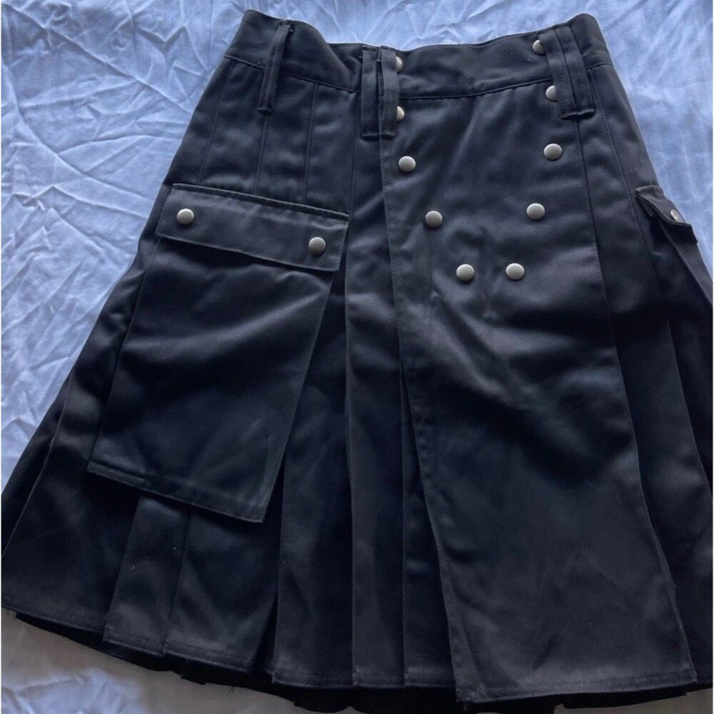 Utilikilts Men's Kilt Sz 29 (Tagged 30) Length 21.5 Black Utiliclan NWT USA